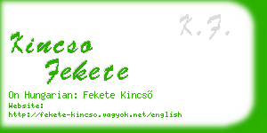 kincso fekete business card